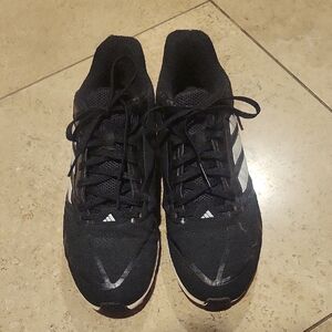 adidas Black Running Sneakers with White Stripes
